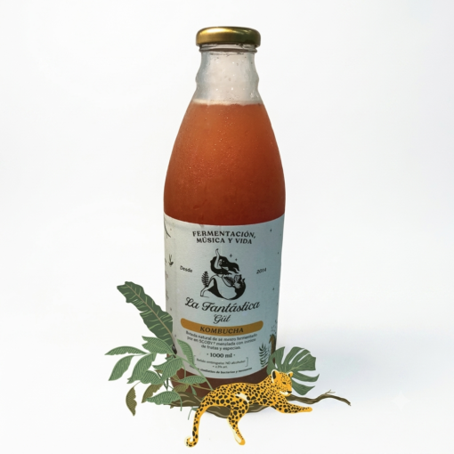 botella de kombucha la jaguara, Bogota, Colombia